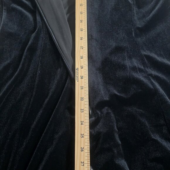 Adrianna Papell Velvet Dress Womens 14 Black Beaded Embellished Collar Stretch - Picture 15 of 16